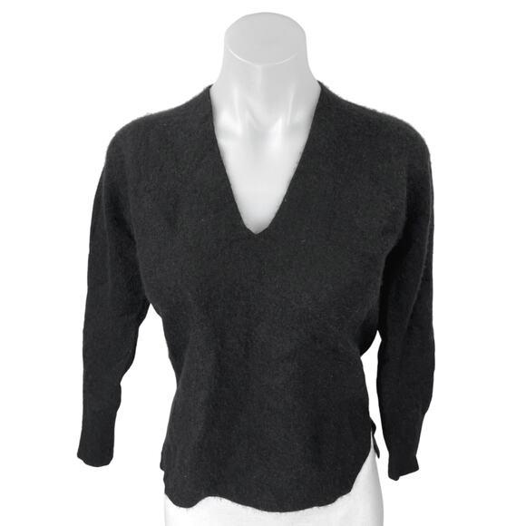 Princesse Tam-Tam 100% Cashmere Black V-neck Long Sleeve Pullover Sweater Top S - Picture 1 of 4